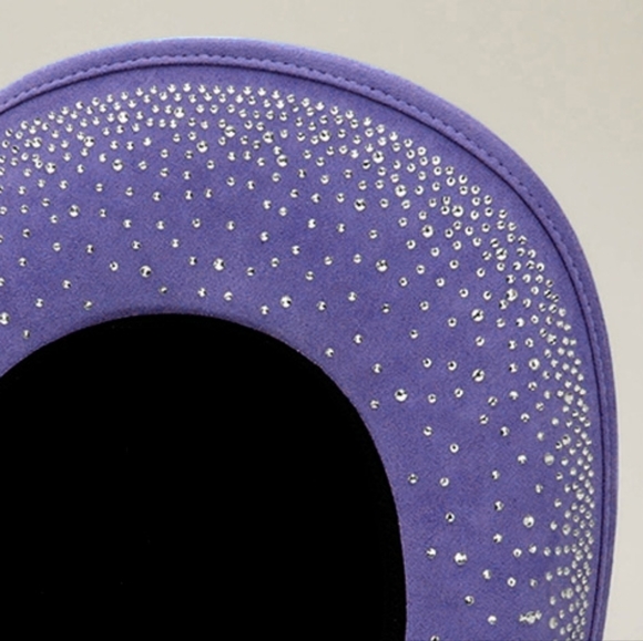 Purple Crystal Suede Fedora Rhinestone Hat Brim Womens Cowboy Cowgirl Western main image 3